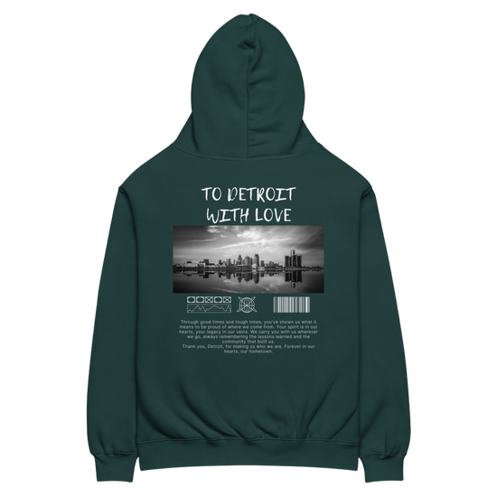 To Detroit with Love skyline Unisex oversized hoodie