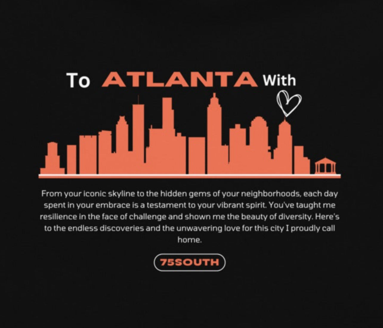 To Atlanta With Love Skyline Unisex oversized hoodie