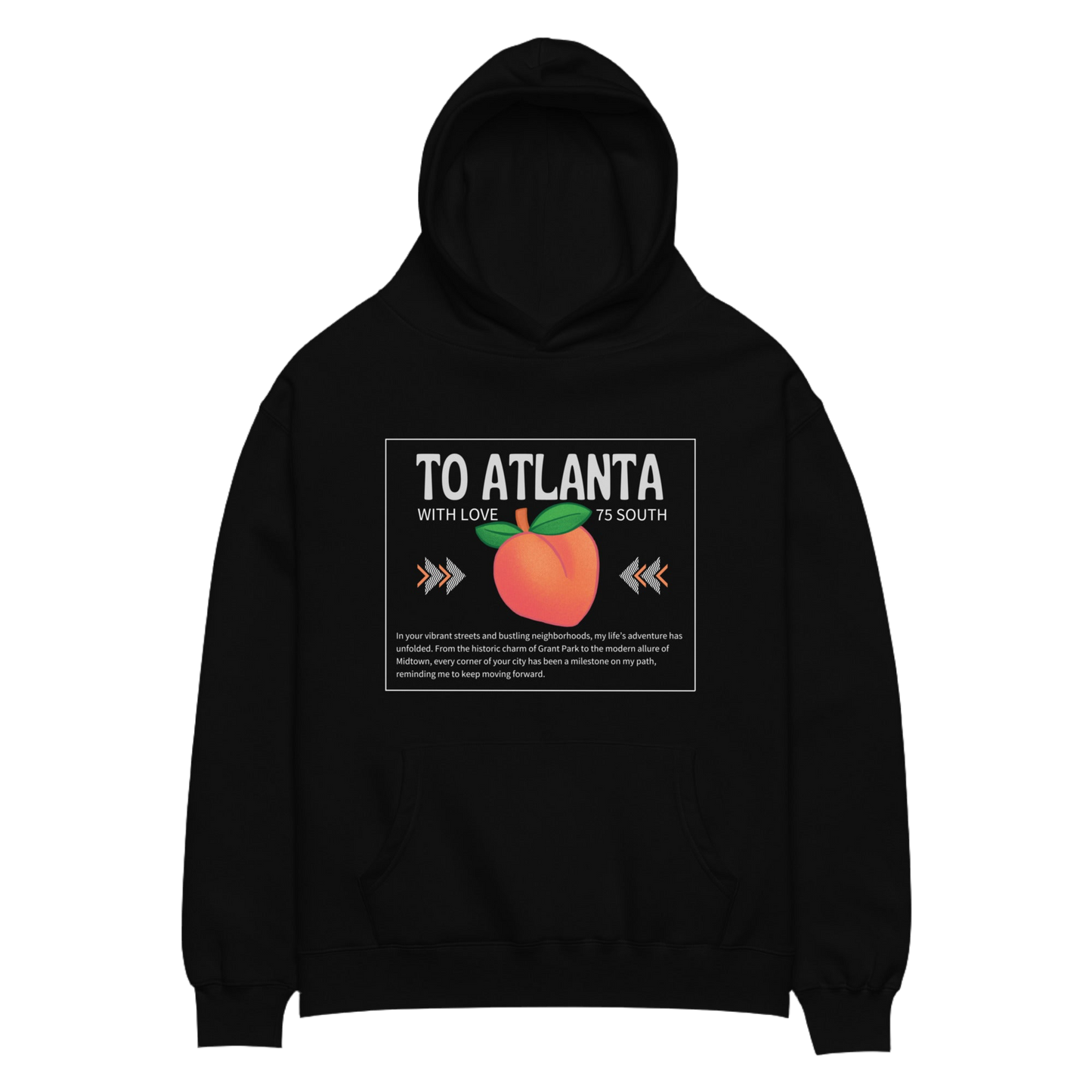 To Atlanta With Love Peach Unisex oversized hoodie