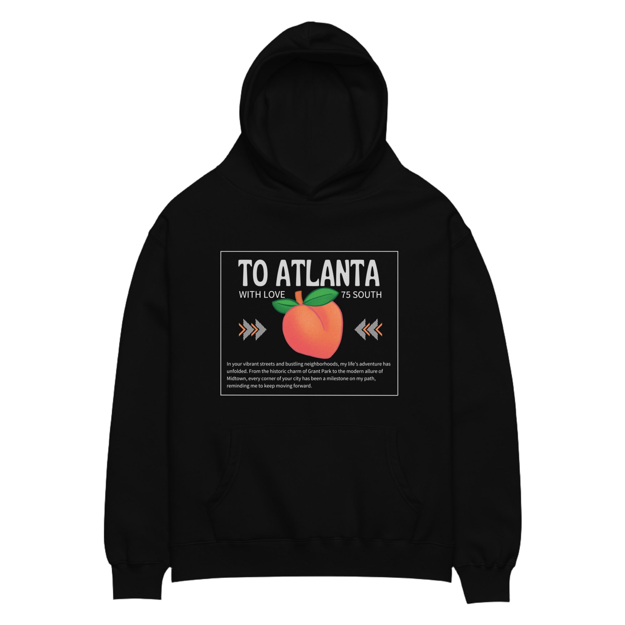 To Atlanta With Love Peach Unisex oversized hoodie