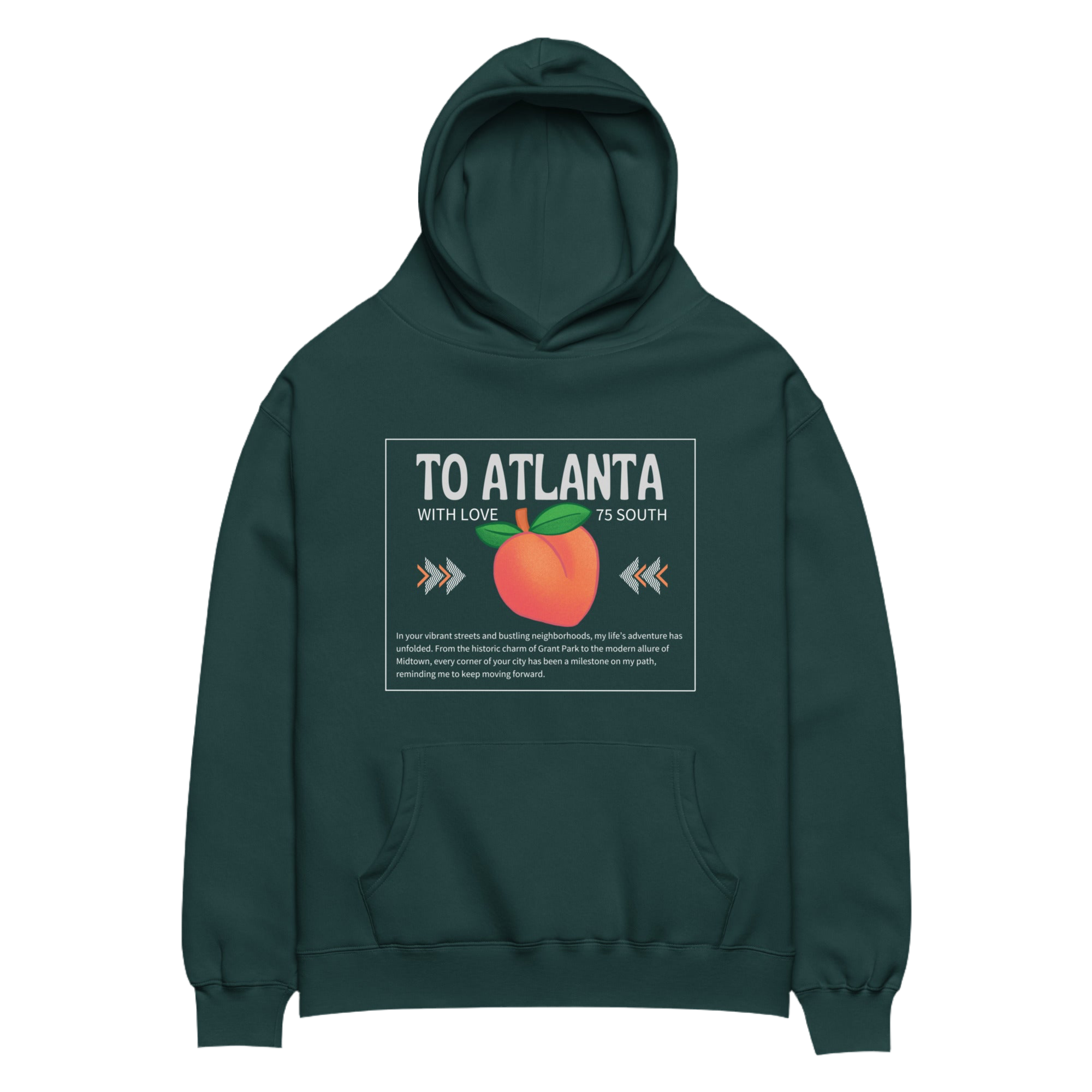 To Atlanta With Love Peach Unisex oversized hoodie