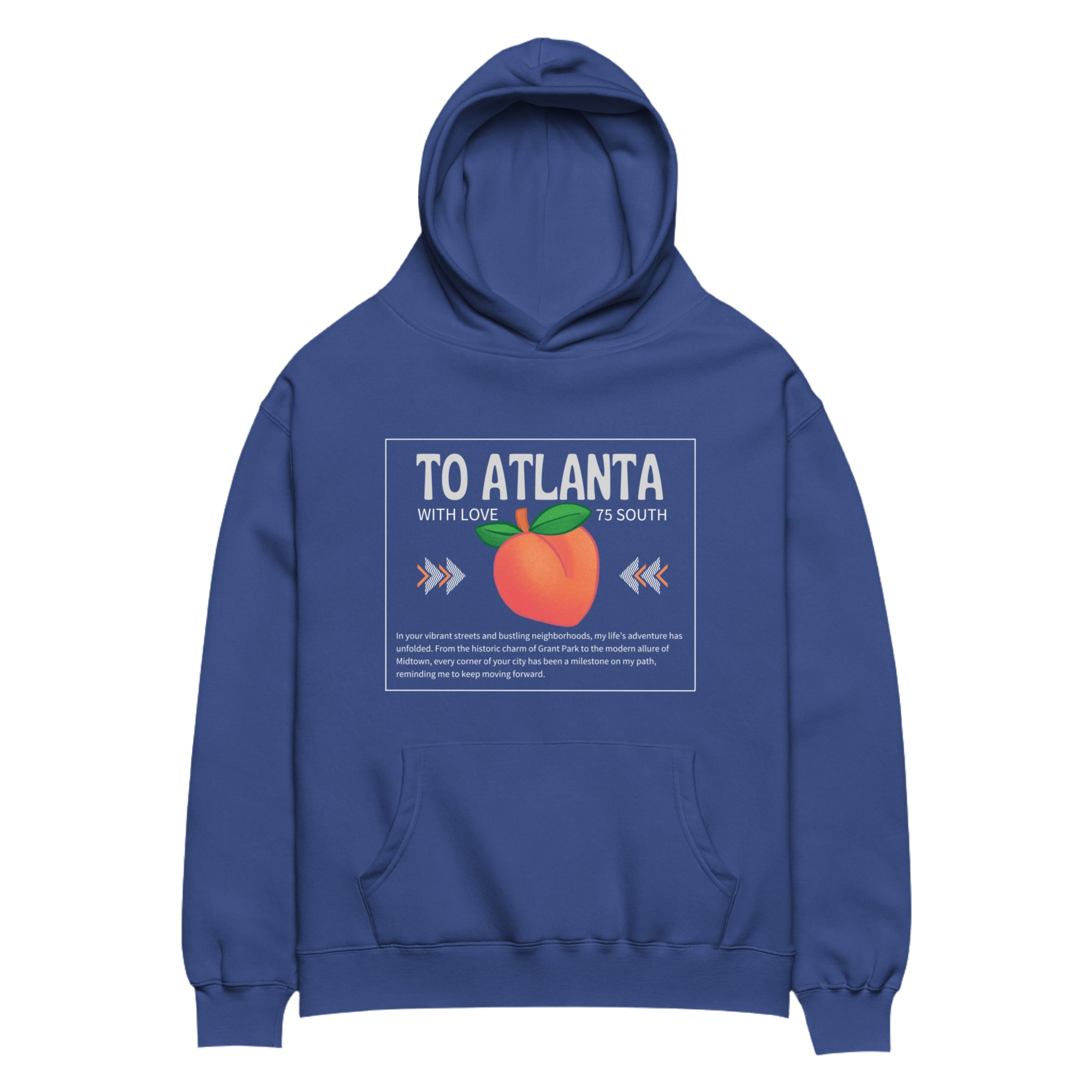 To Atlanta With Love Peach Unisex oversized hoodie