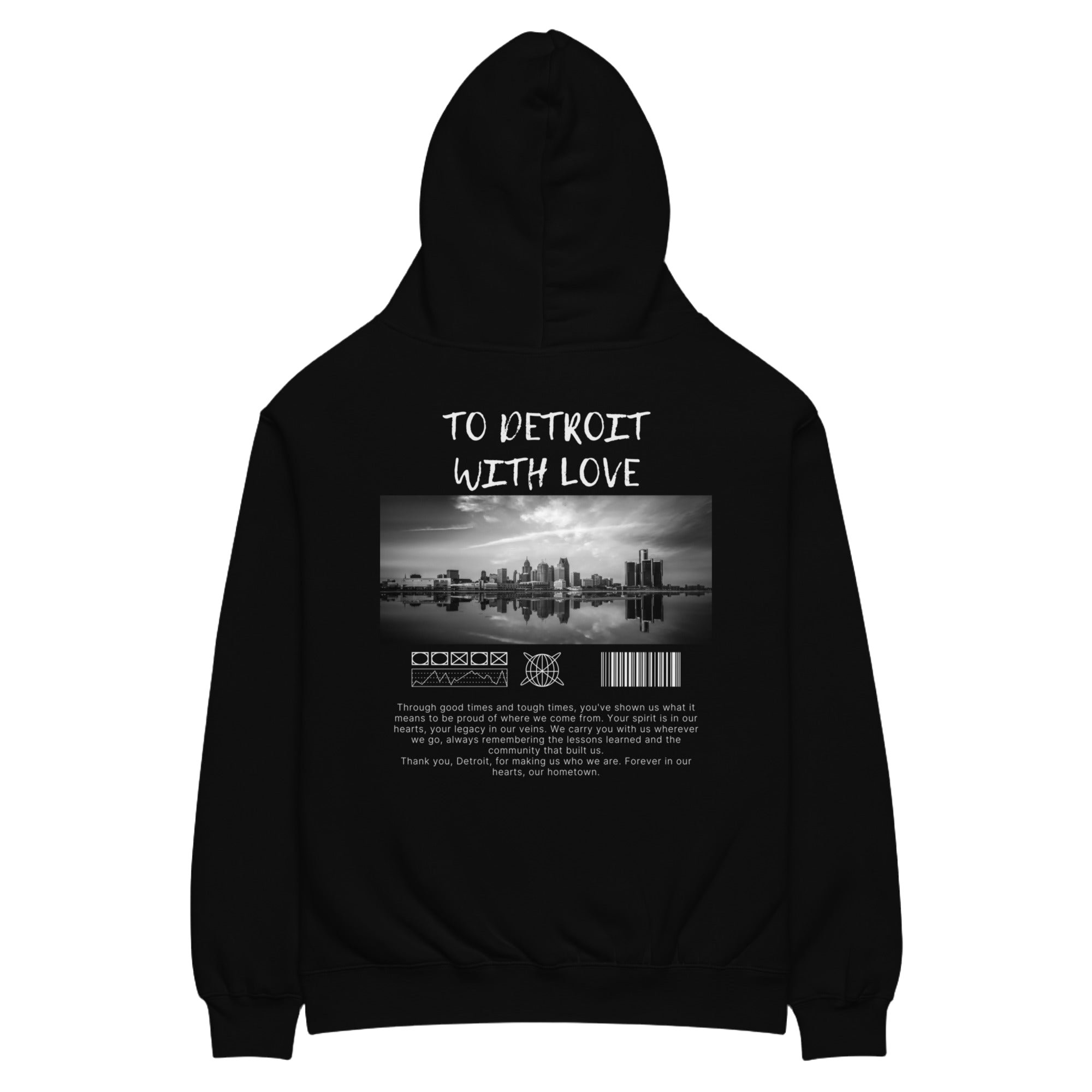 To Detroit with Love skyline Unisex oversized hoodie